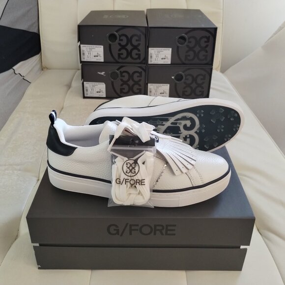 NEW Women Size 11 (Men 9.5) G/Fore Kiltie Disruptor Golf White Leather Shoes - Picture 2 of 16